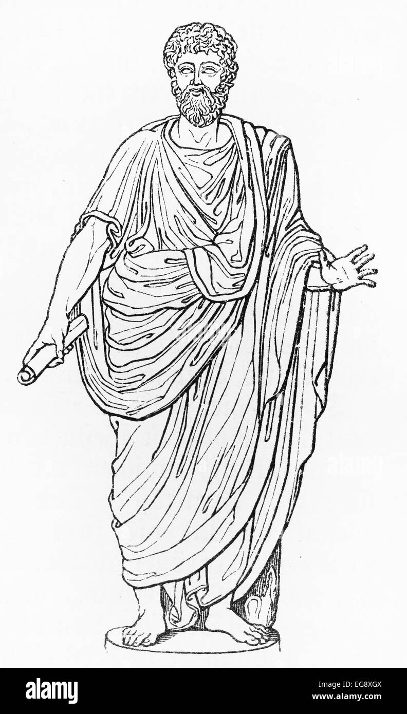 Vintage drawing of a Ancient Rome Toga cloth Stock Photo