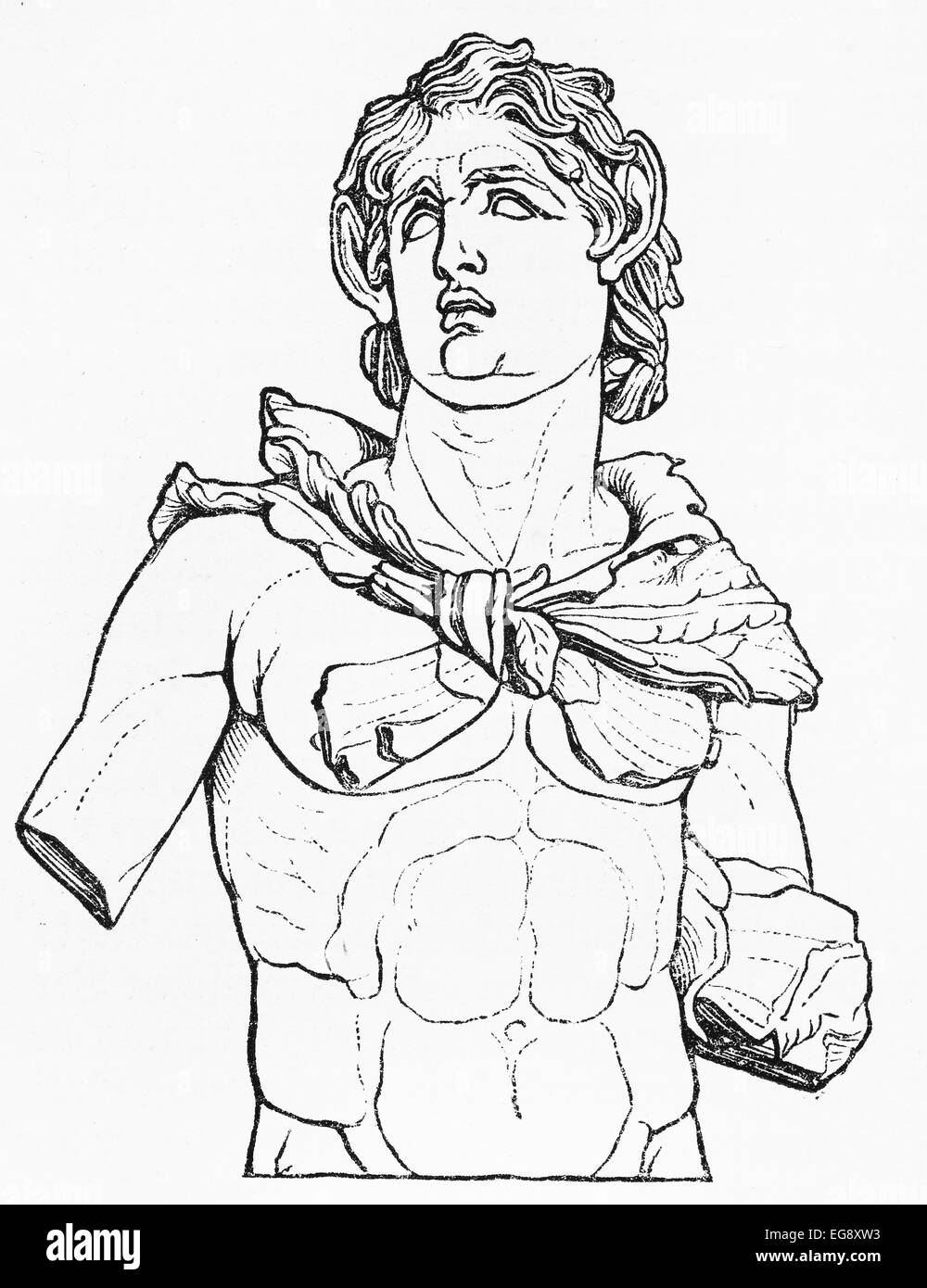 Vintage drawing of a Triton in Ancient Rome culture; drawing from the end of 19th century Stock Photo