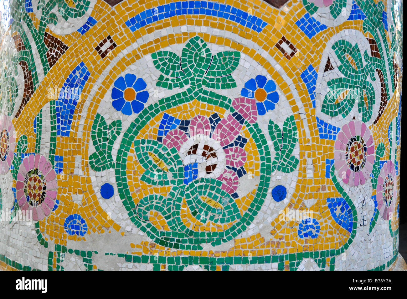 Tile mosaic Barcelona Spain Museum of Music Stock Photo