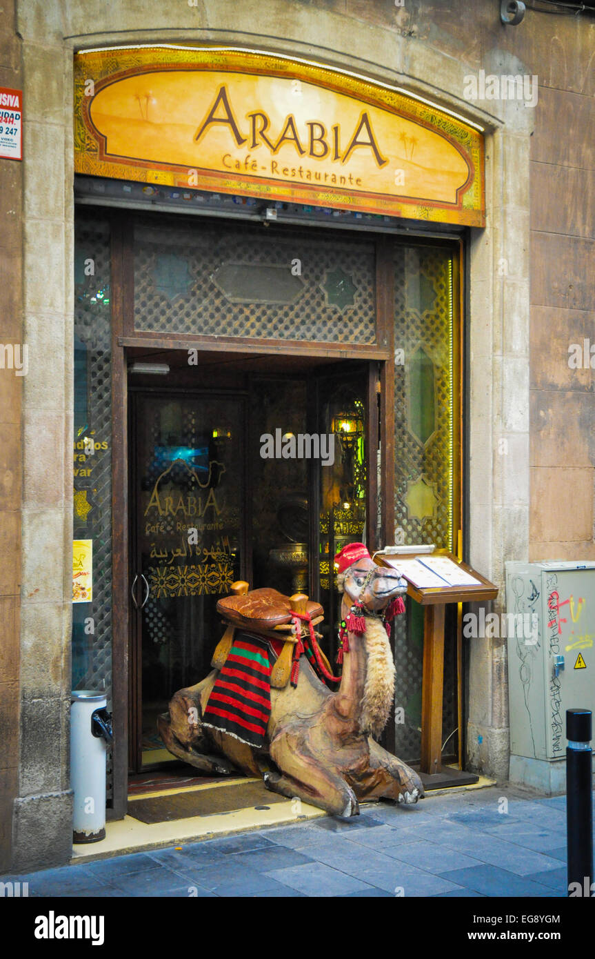 Arab Restaurant old Barcelona Spain Stock Photo