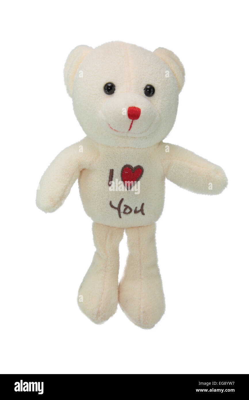 Lovely teddy bear isolated on white background Stock Photo - Alamy