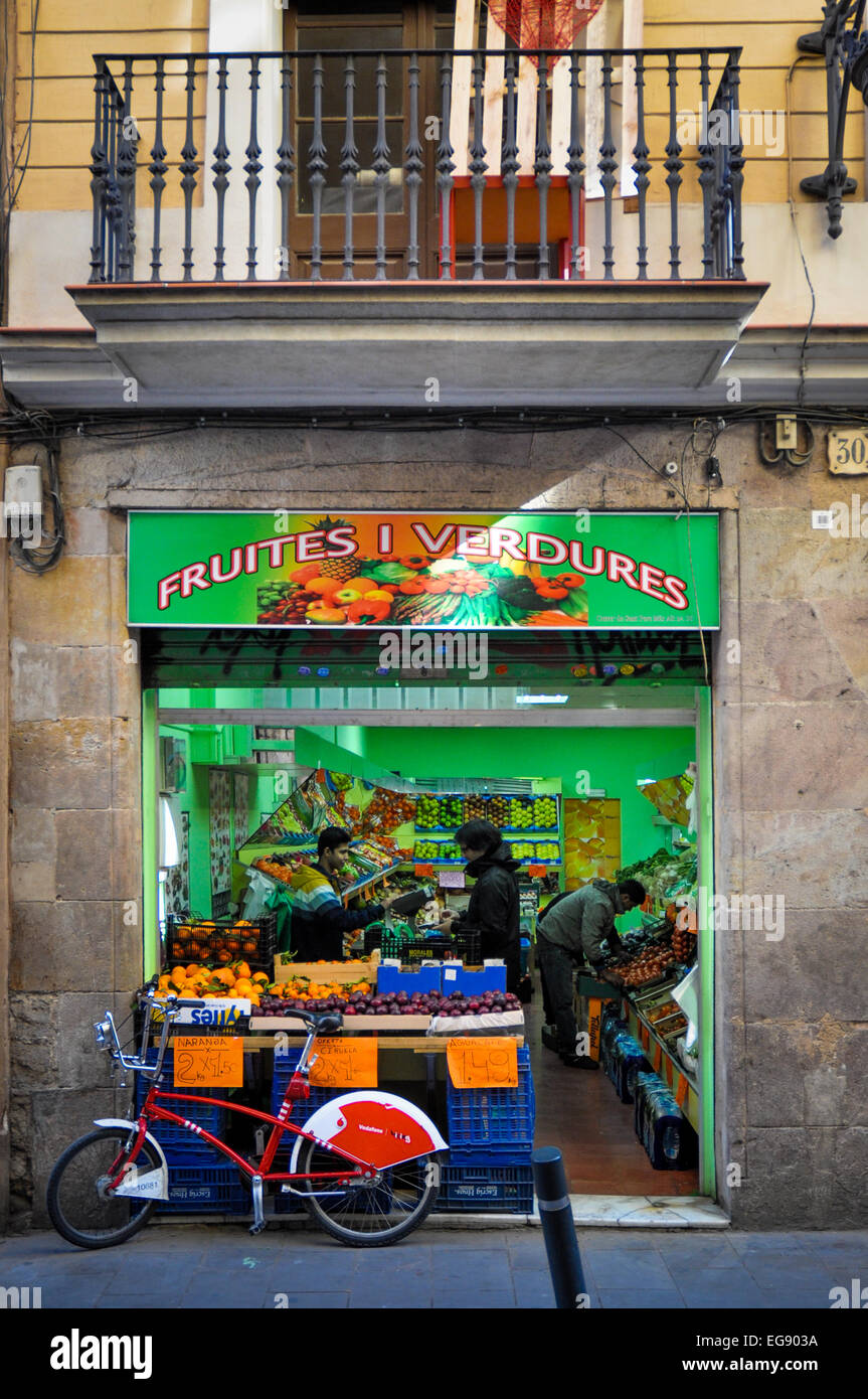small market in Barcelona Spain Stock Photo