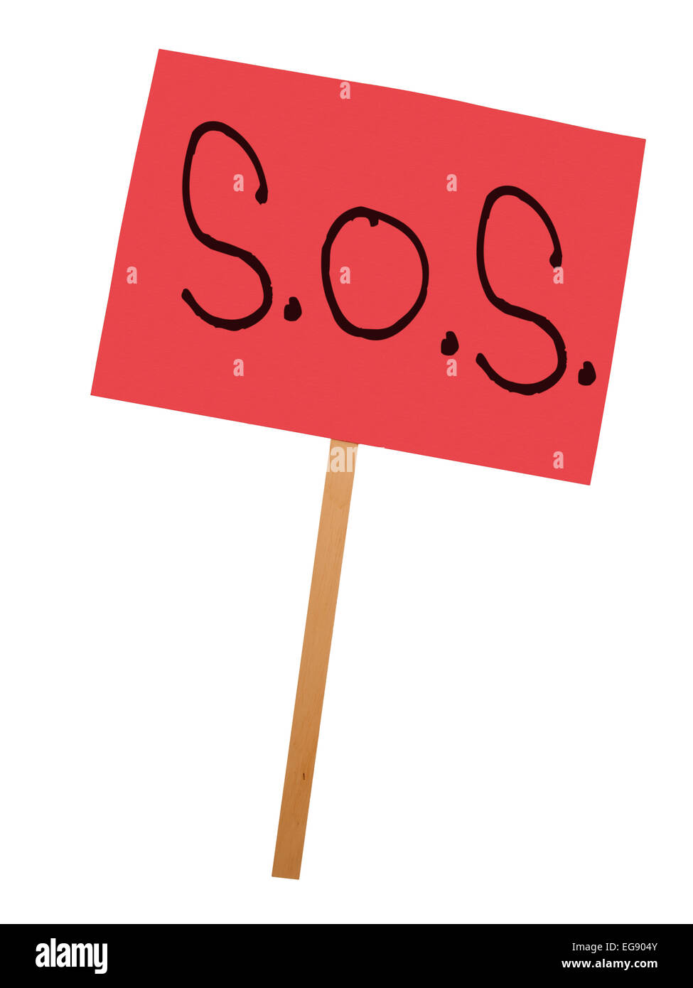 Generic SOS placard. Mayday. Stock Photo