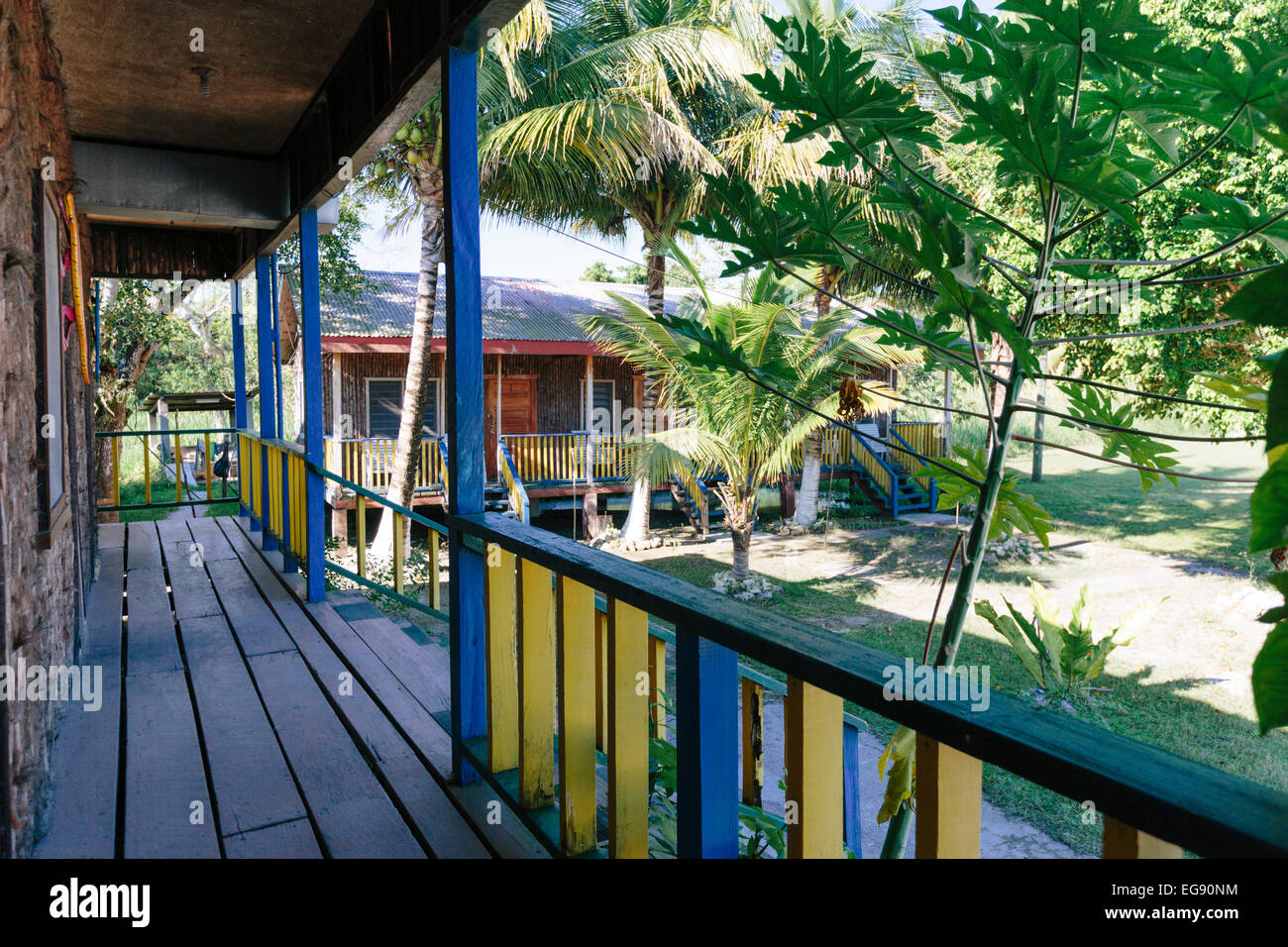 Lamanai Riverside Retreat, Orange Walk, Belize, Central America Stock