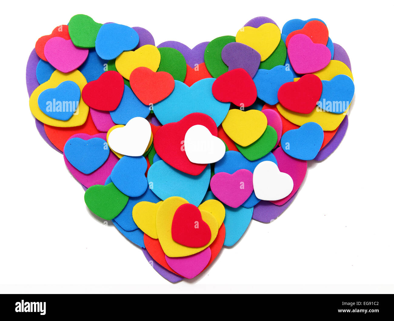 Colorful heart of hearts isolated on white background. Valentine Stock ...