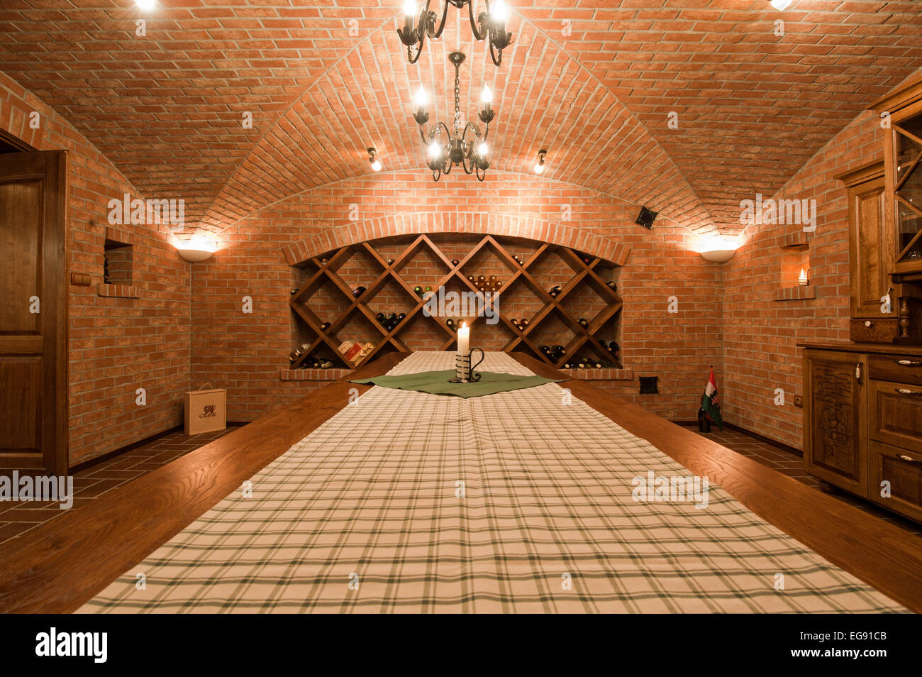 Modern wine cellar room interior Stock Photo - Alamy