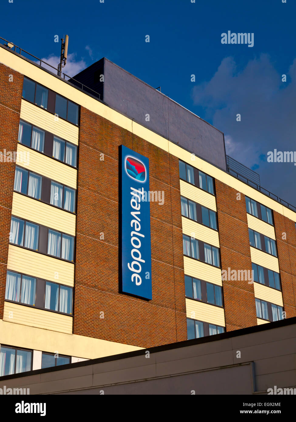 Exterior of Travelodge hotel at Gatwick Airport West Sussex England UK