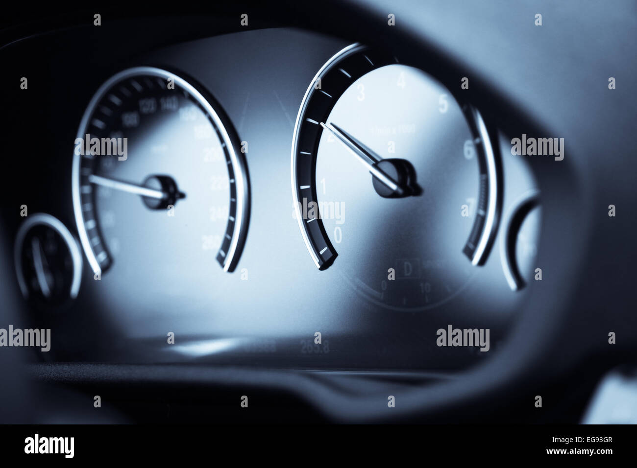 Detail of a tachometer in a car Stock Photo Alamy