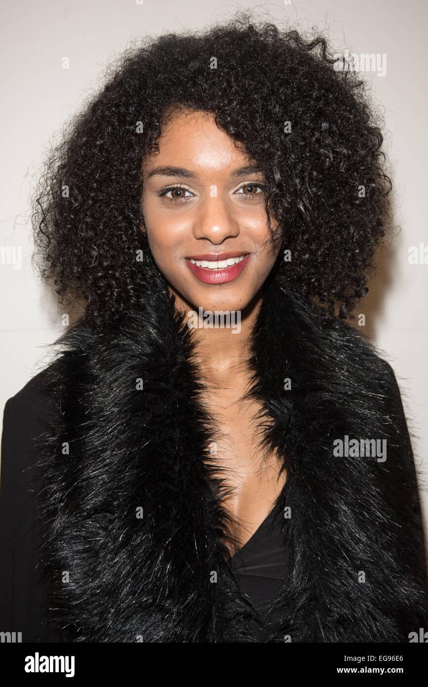 London,UK, 19th Feb 2015 : Model Paris Williams attends the Favero Dental Clinic Smile for Summer a Favero family run clinic at Wimpole Street, London. Photo by See Li Stock Photo
