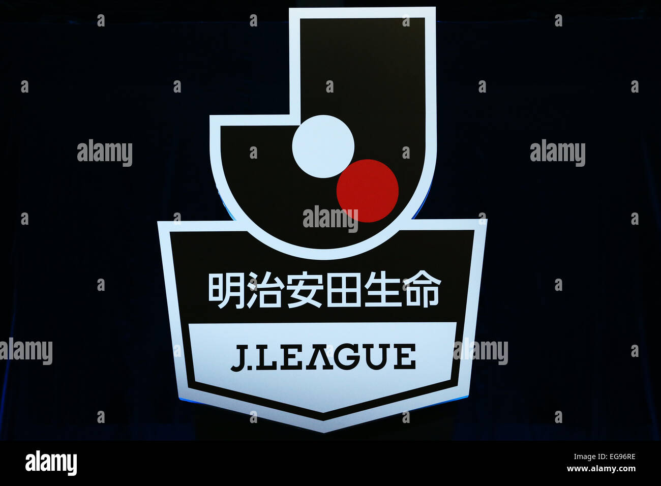 J League Logo And Featuring Sponspor Name February 19 15 Football Soccer 15 J League Press Conference At Grand Prince Hotel Shin Takanawa Tokyo Japan The 15 J League Season Starts On March 7th 15