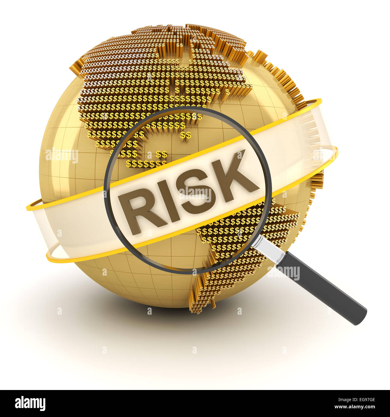 Analyzing global financial risk, 3d render Stock Photo
