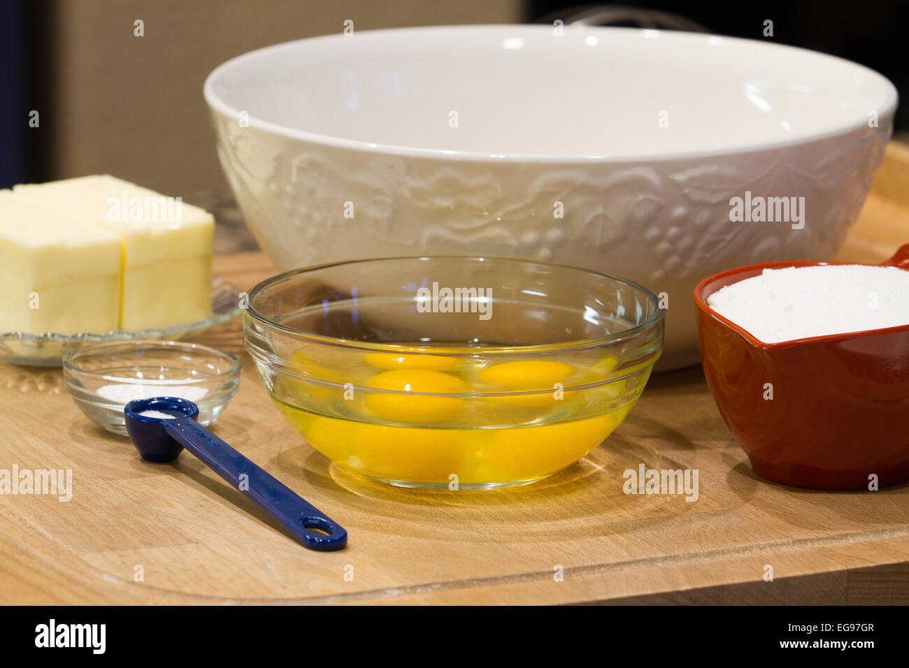 Ingredients To Bake A Cake Stock Photo Alamy
