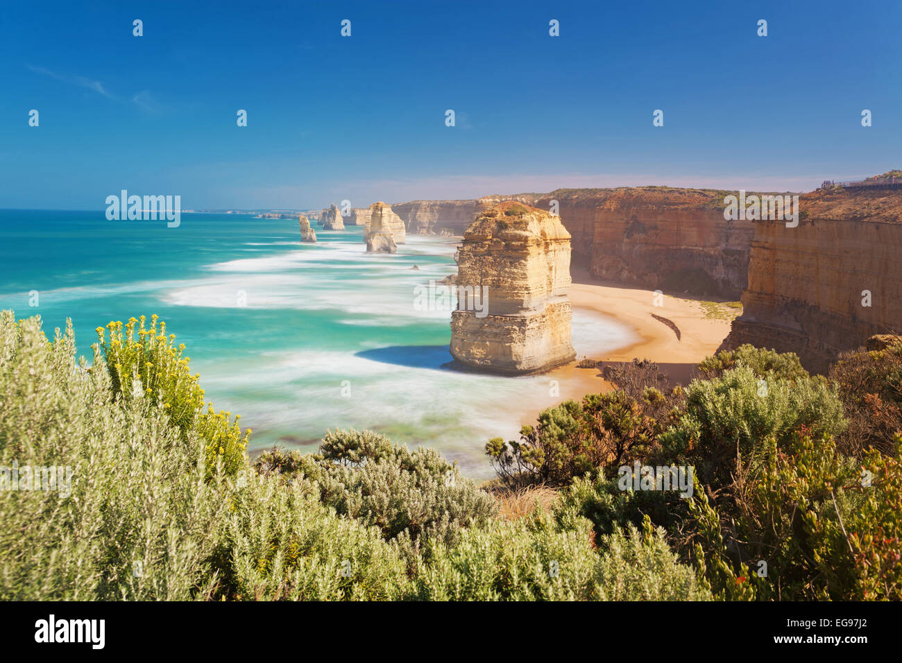 Twelve Apostles in Australia, long exposure Stock Photo