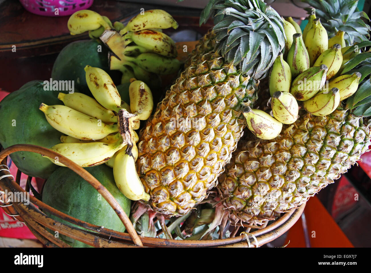 Fruit Basket Pineapple High Resolution Stock Photography and 