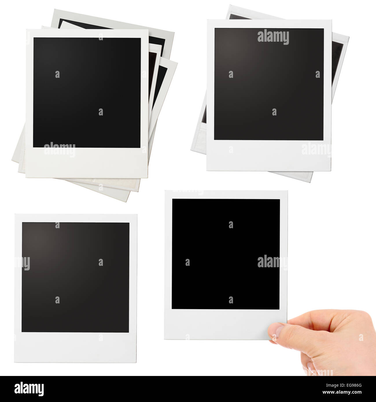 Various polaroid photo frames set isolated Stock Photo