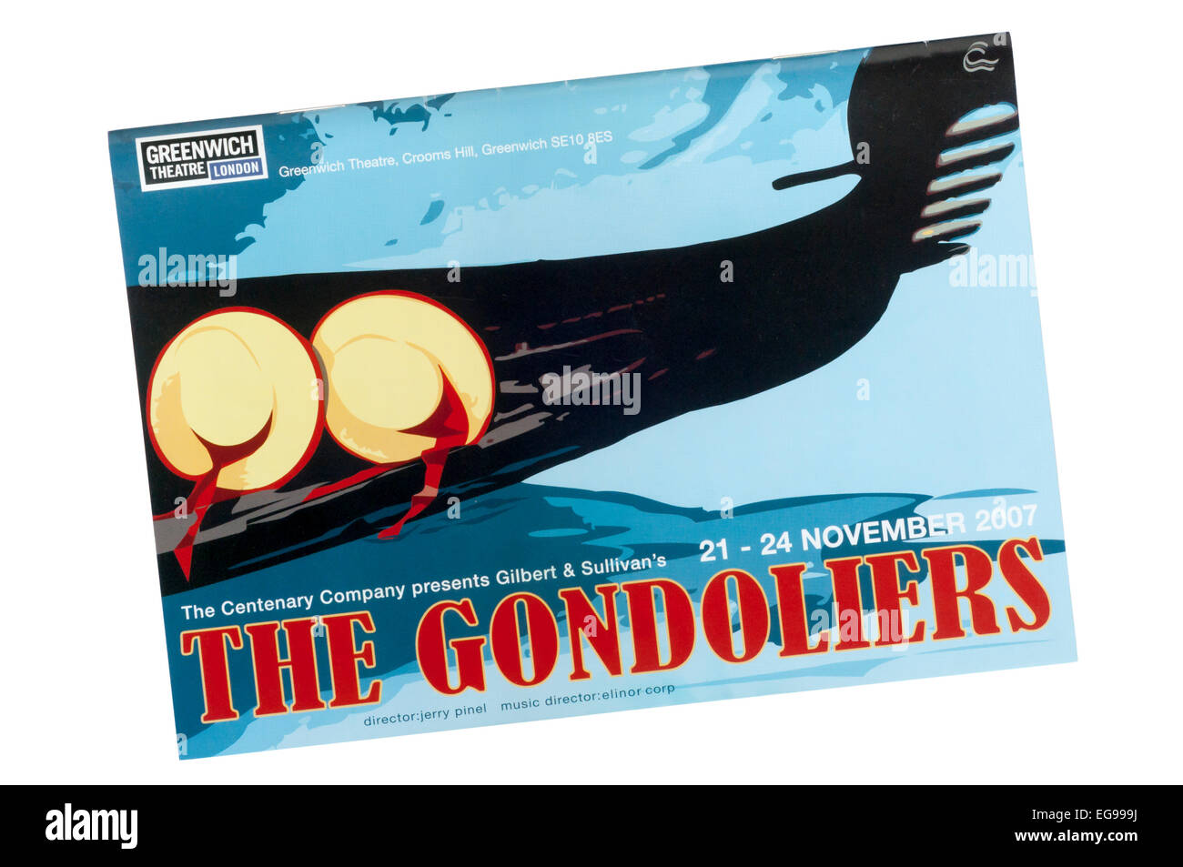 Programme for the 2007 production of The Gondoliers by Gilbert & Sullivan at Greenwich Theatre. Stock Photo