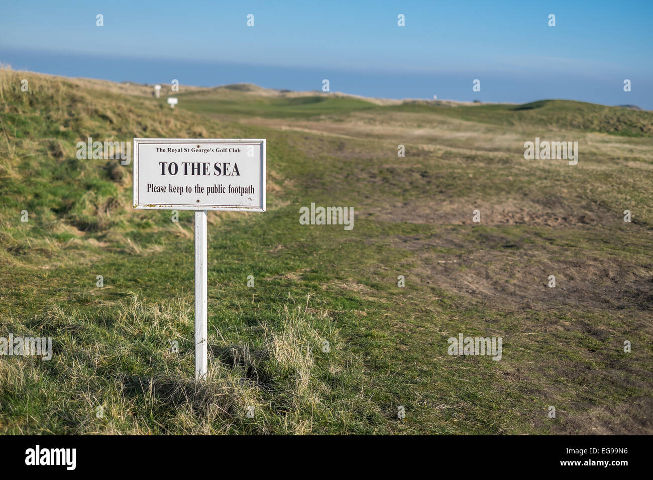 Sign 'The Royal St George's Golf Club,' 'To The Sea ...