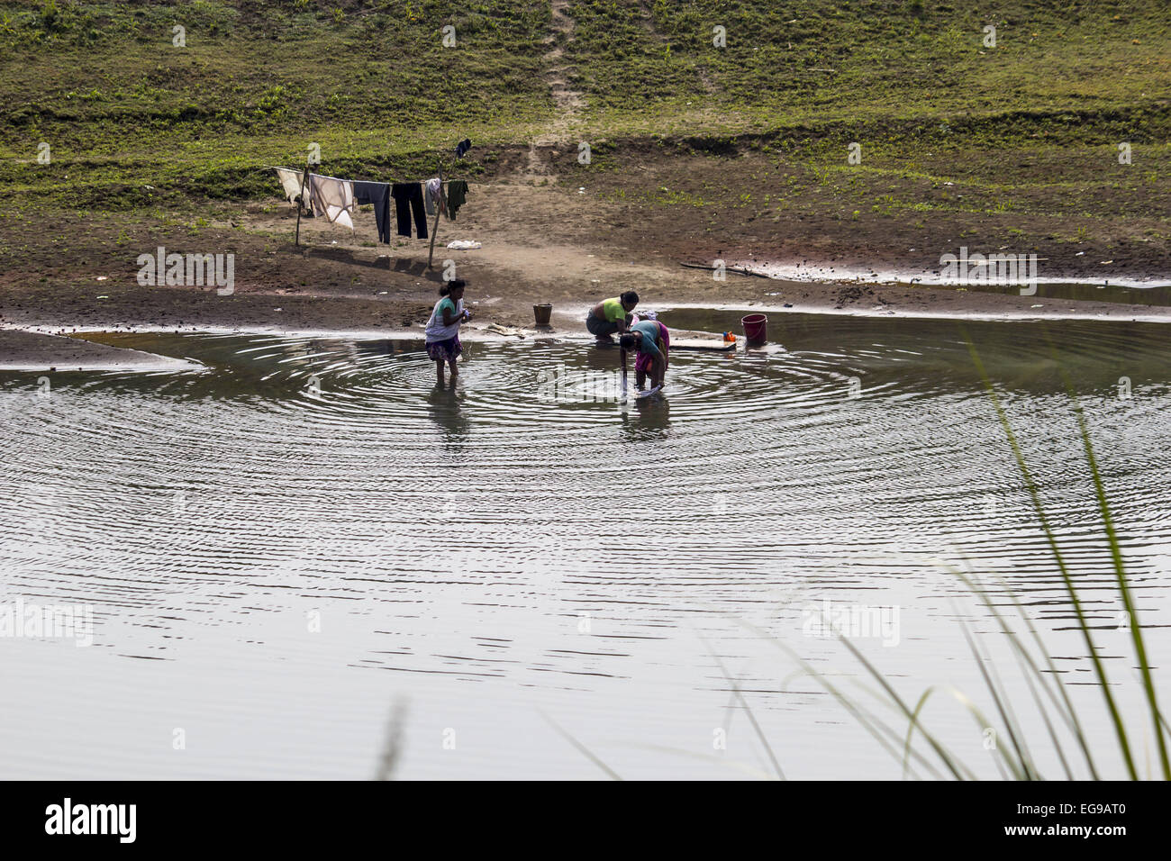 Sivasagar Rivers Sivasagar, Assam, India. 20th Feb, 2015. Indian women washing cloths ...