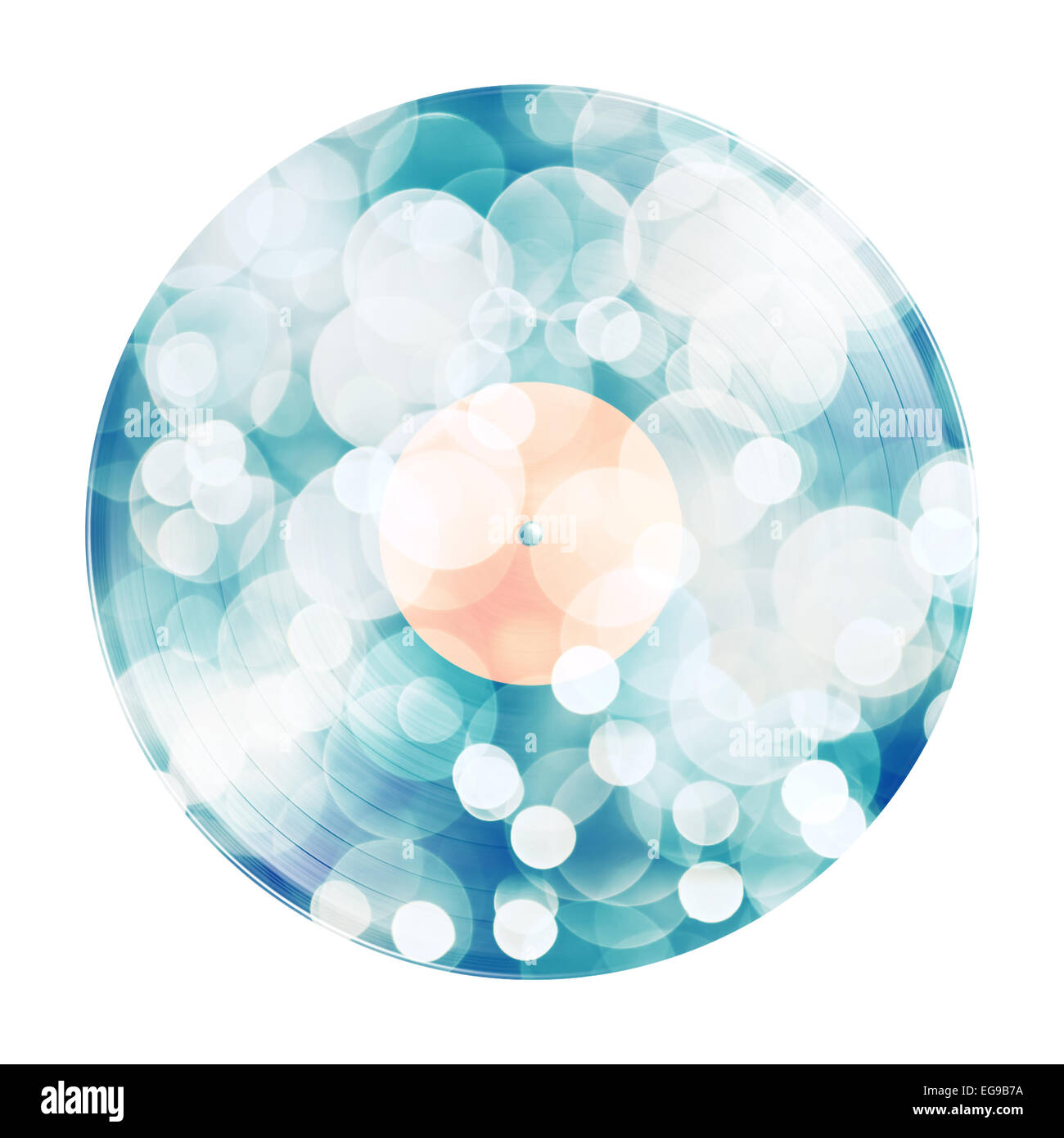 Music background made of vinyl record and abstract bubble texture Stock Photo