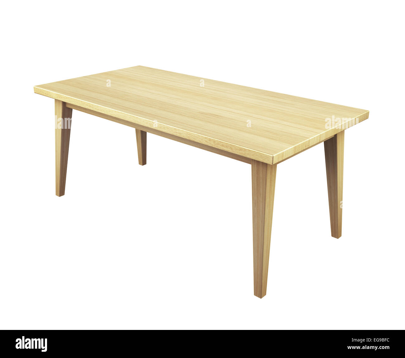 Wooden table on white background Stock Photo - Alamy