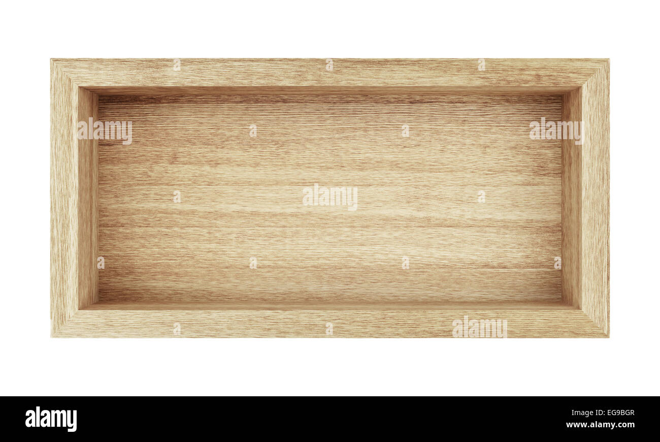 Empty wooden box isolated on white Stock Photo - Alamy