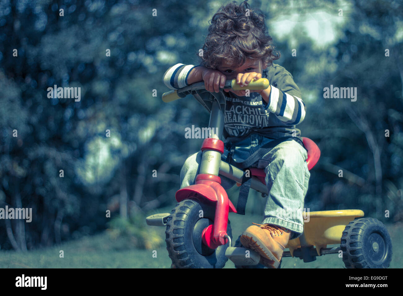 Child On Tricycle Stock Photos & Child On Tricycle Stock Images Alamy