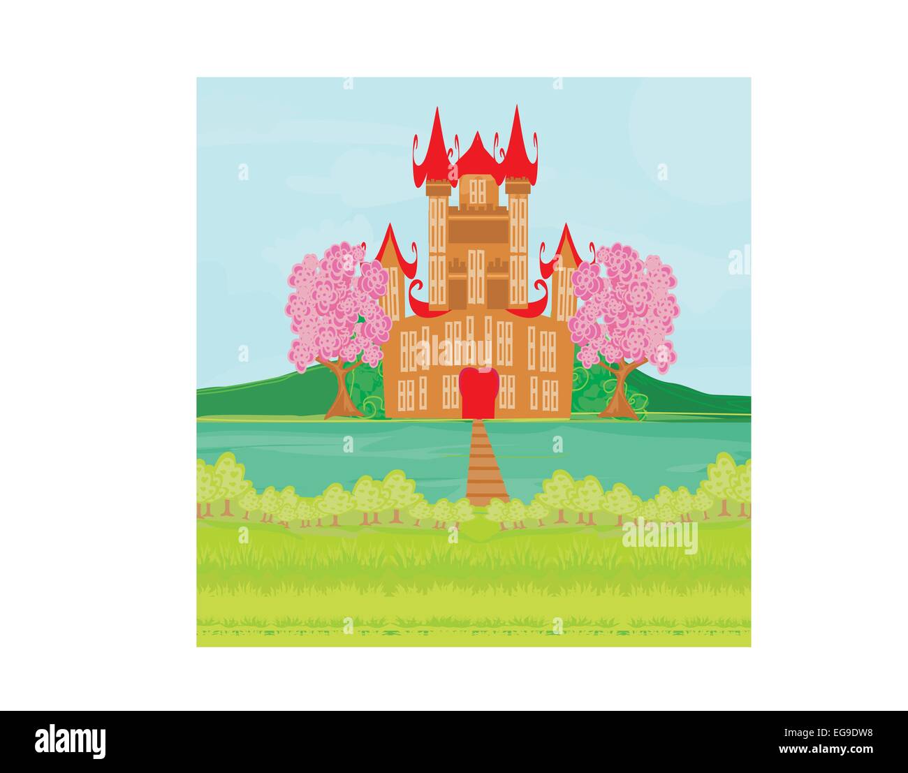 brown princess castle on the river Stock Vector Image & Art - Alamy