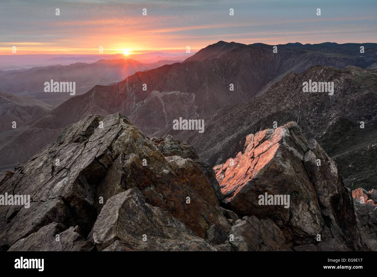 USA, California, Cleveland National Forest, Garnet Peak Summit at sunrise Stock Photo