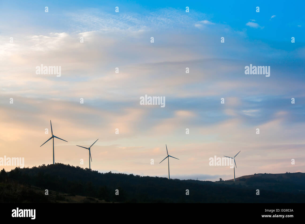 Windfarm in Monterenzio, Italy Stock Photo