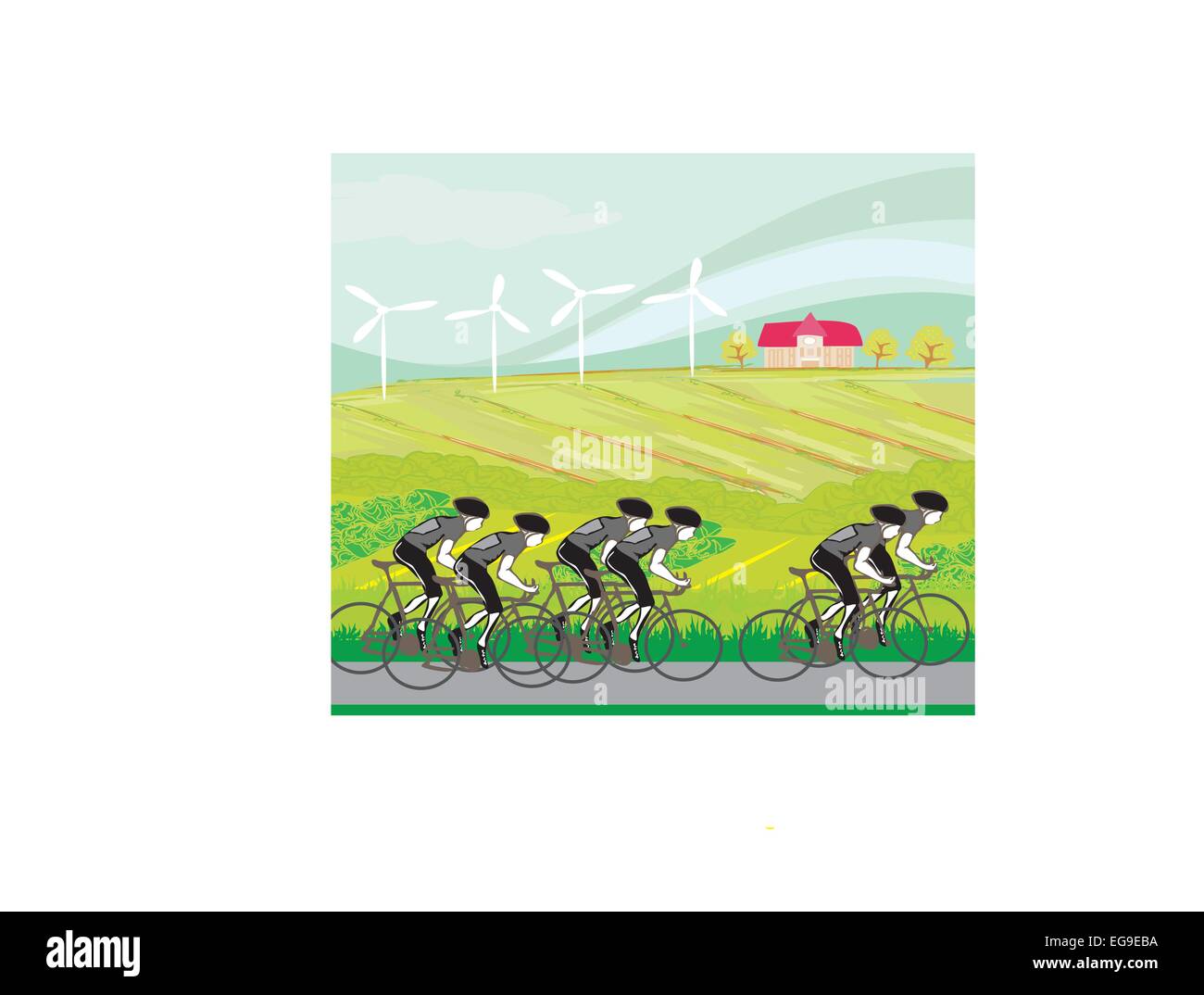 peloton cycling cyclists Stock Vector