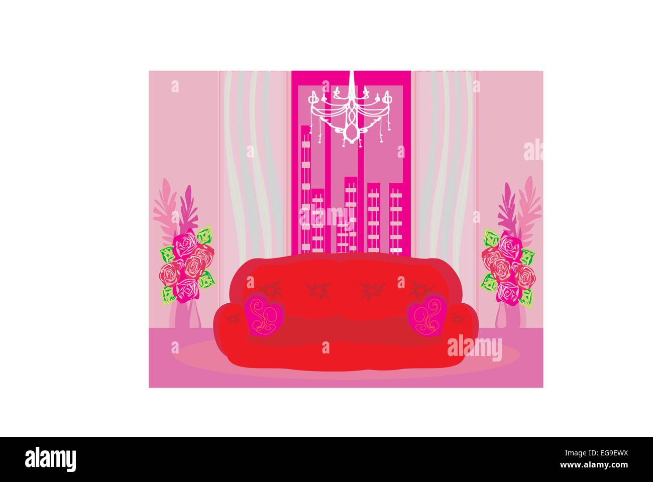 Fashionable interior of living room - vector Stock Vector Image & Art ...