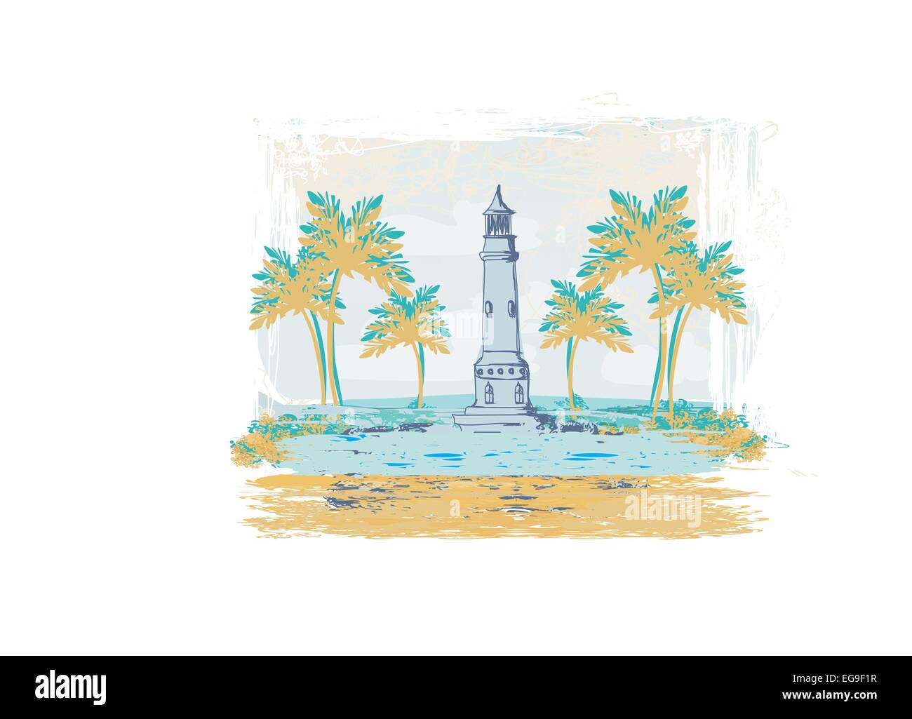 Retro background with lighthouse Stock Vector Image & Art - Alamy