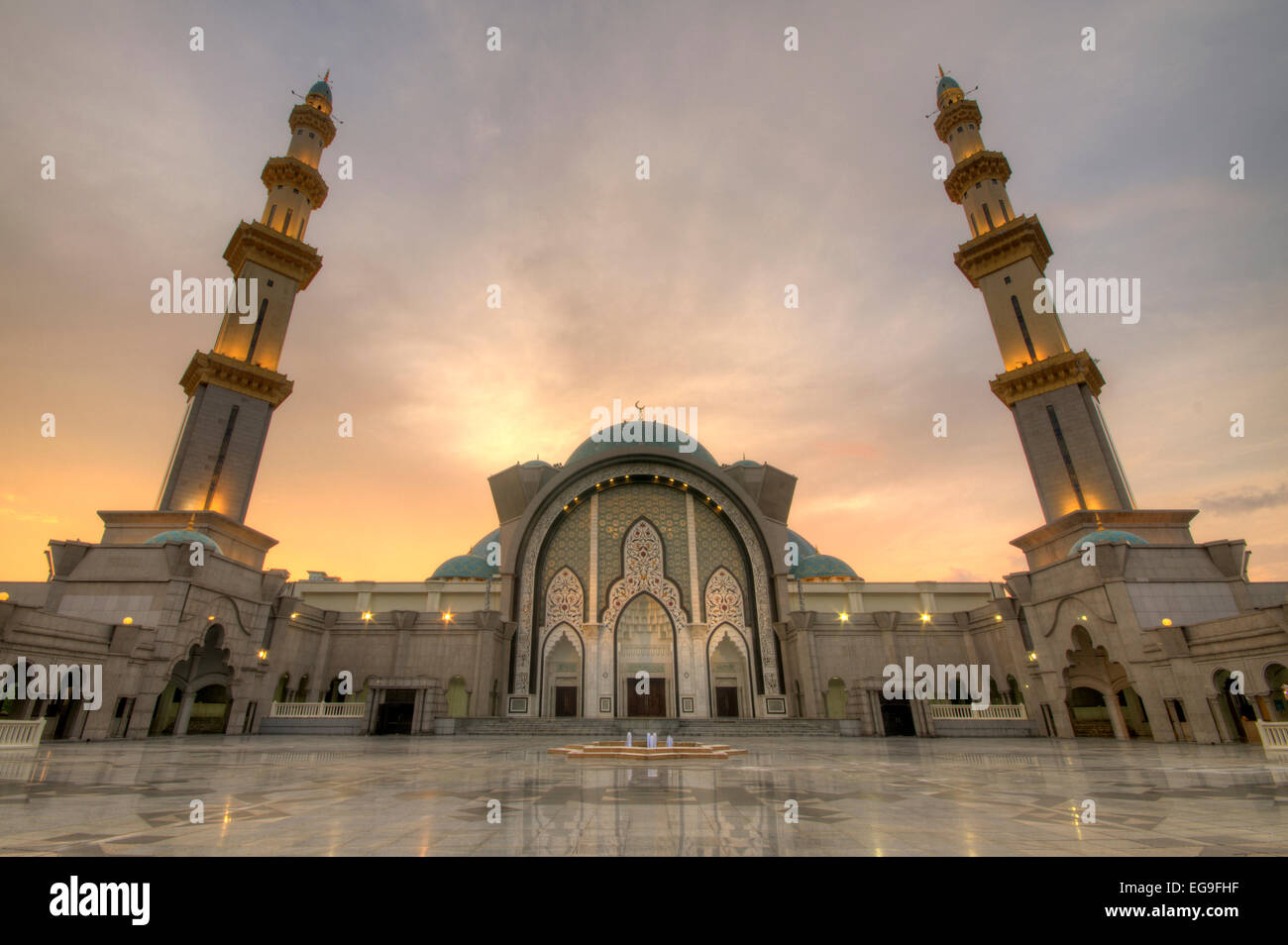 Malaysia, Kuala Lumpur, View of Federal Territory Mosque or Masjid Wilayah Persekutuan Stock Photo