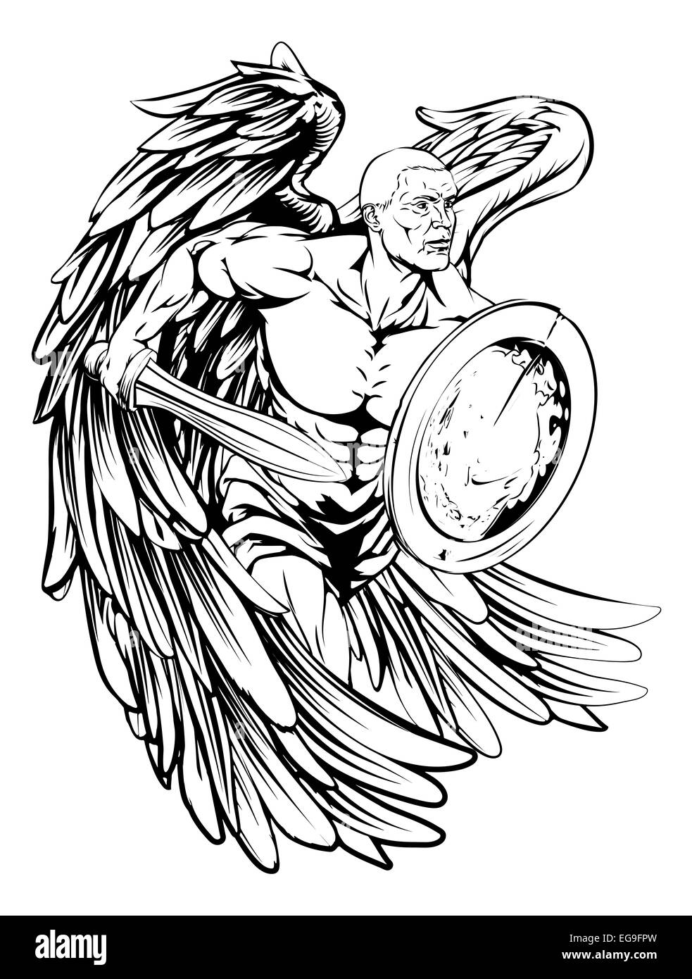 easy angel warrior drawings