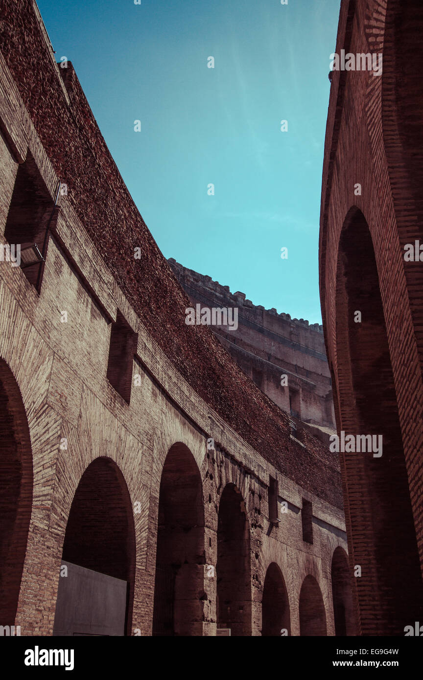 Italy, Rome, Coliseum stairs ruins Stock Photo Alamy