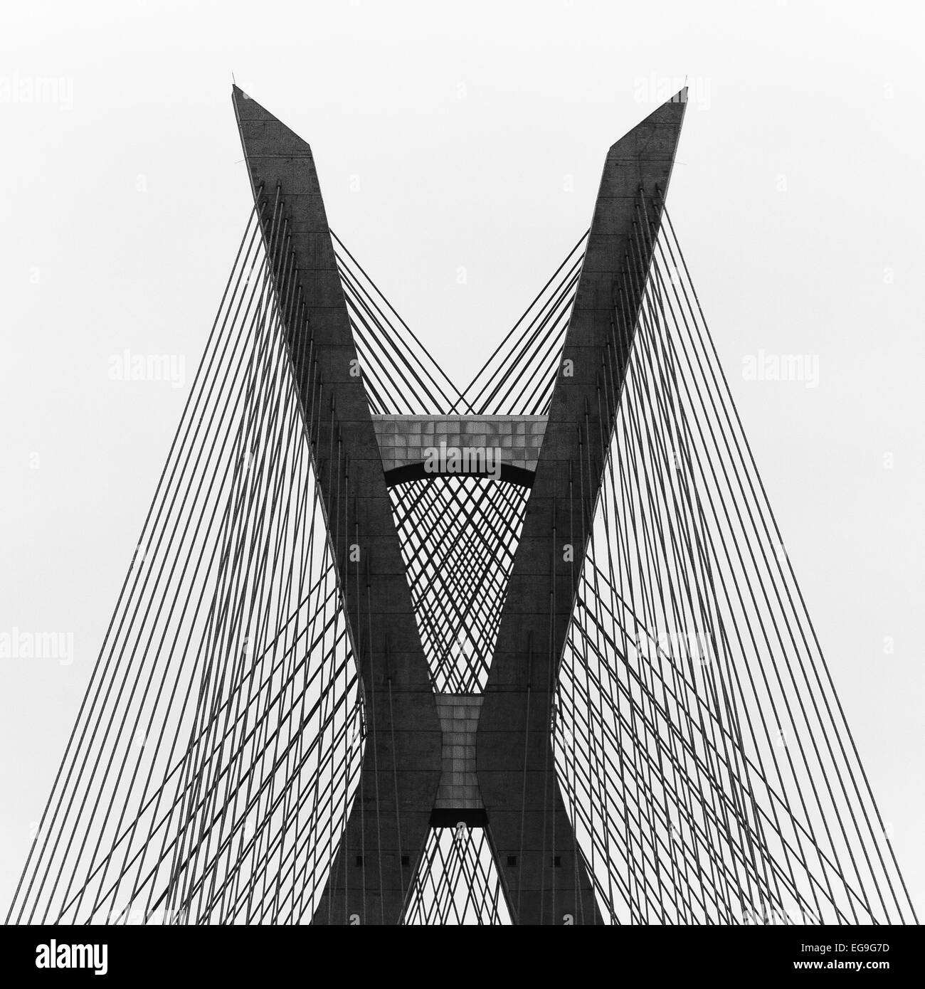 Brazil, Sao Paulo State, Sao Paulo, Estaiada Bridge Stock Photo
