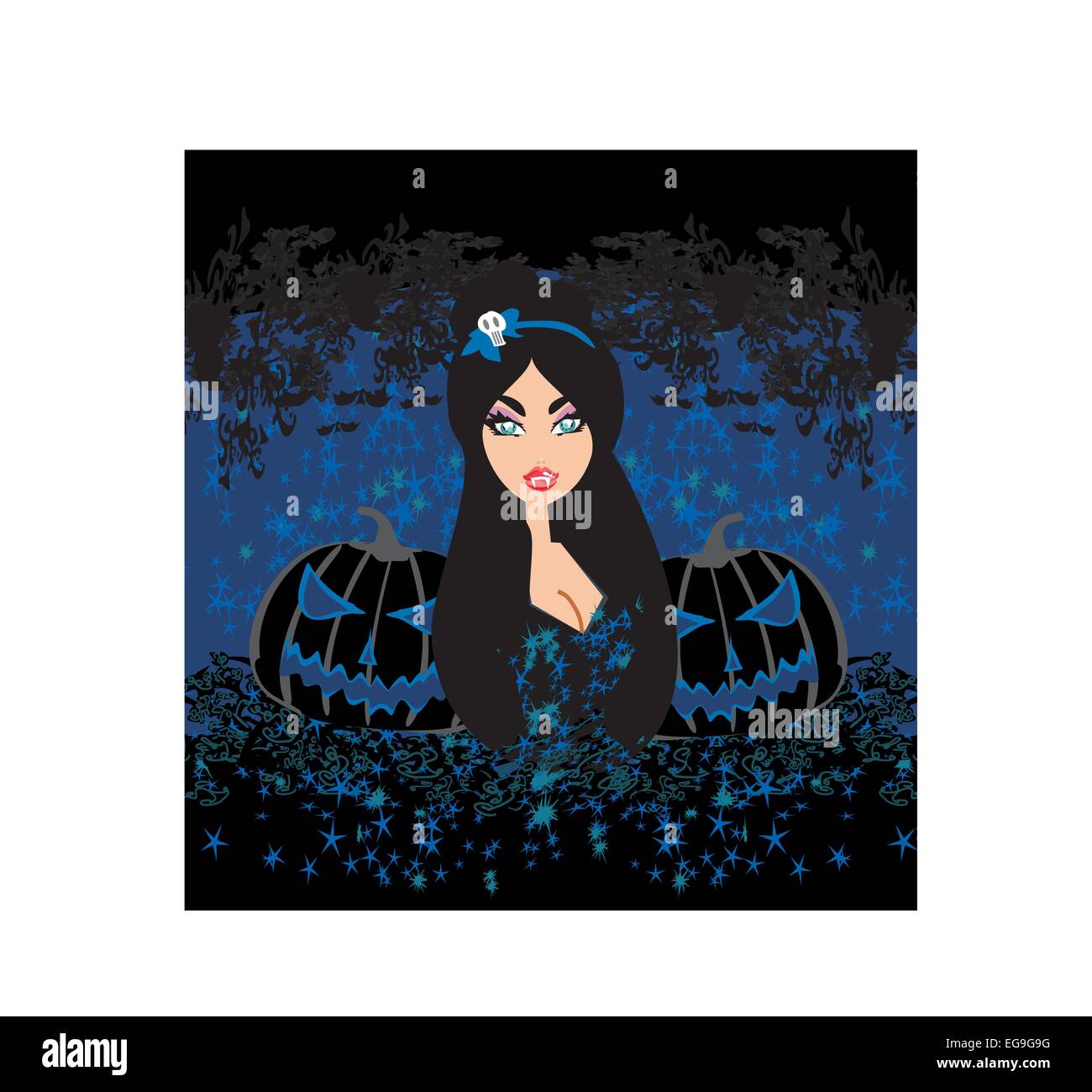 beautiful vampire on halloween background Stock Vector Image & Art - Alamy