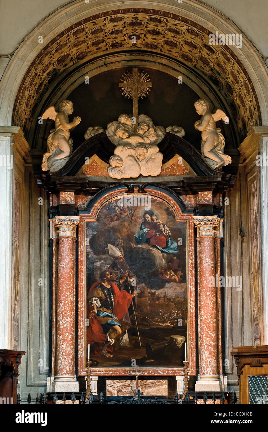 Piedmont, Turin, Duomo, Chapel of Sts. Ippolito and Cassiano icon represents the Saints Ippolito and Cassiano that suffered martyrdom in Rome in the third century at the foot of the Blessed Virgin Stock Photo