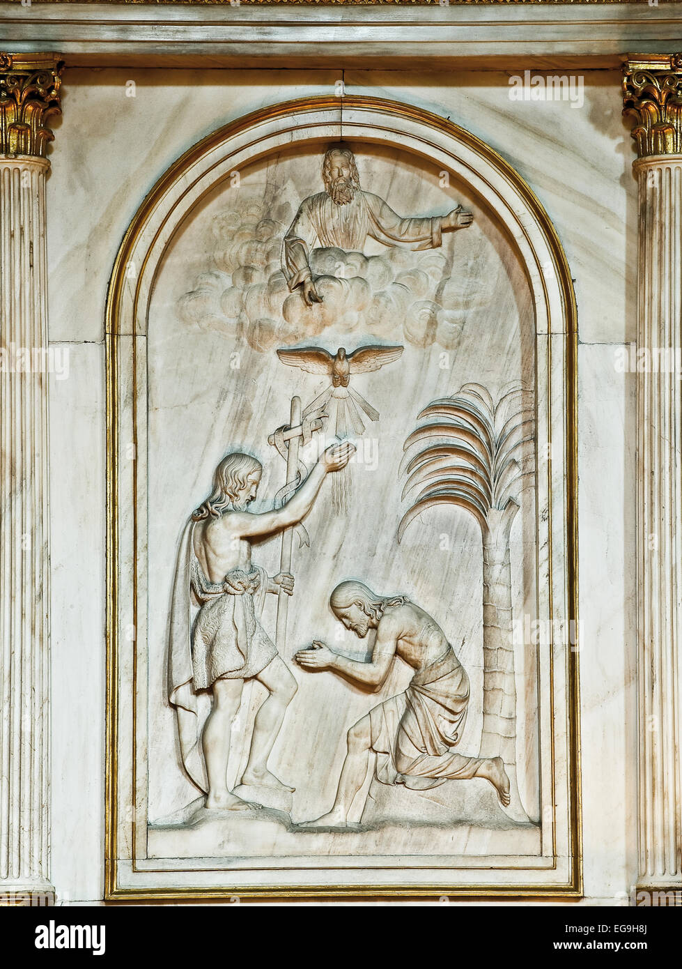 Piedmont Turin, Duomo, Baptism of Jesus Stock Photo