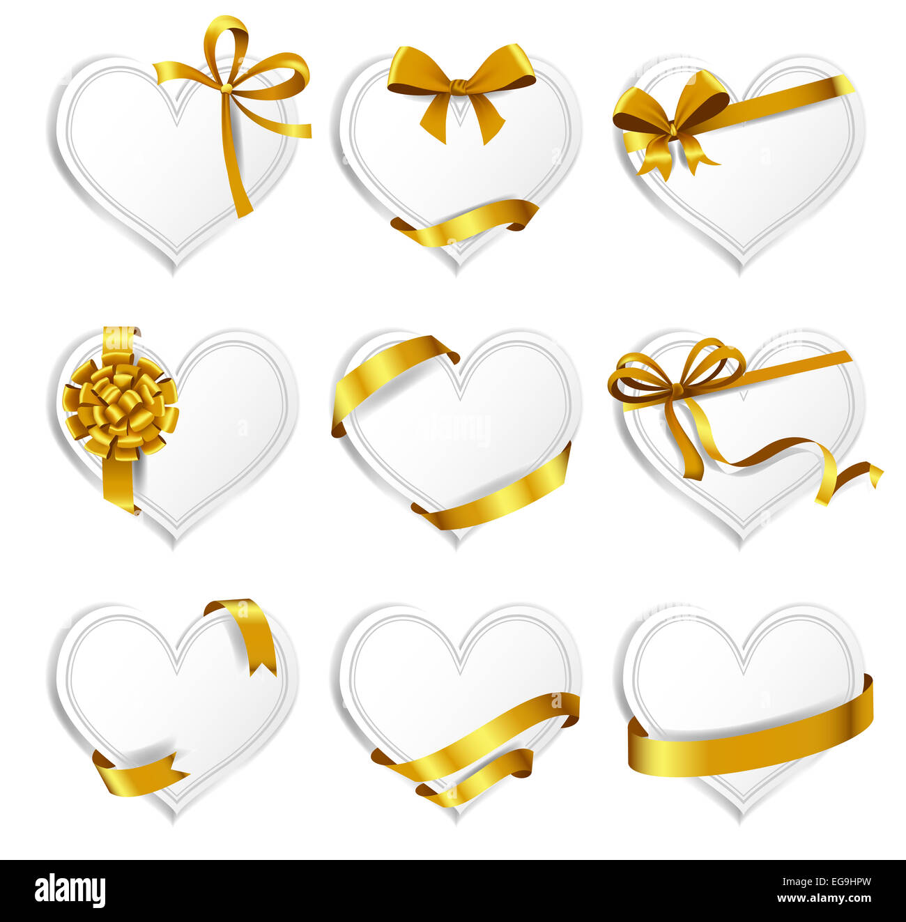 Heart-shaped red cards Stock Photo