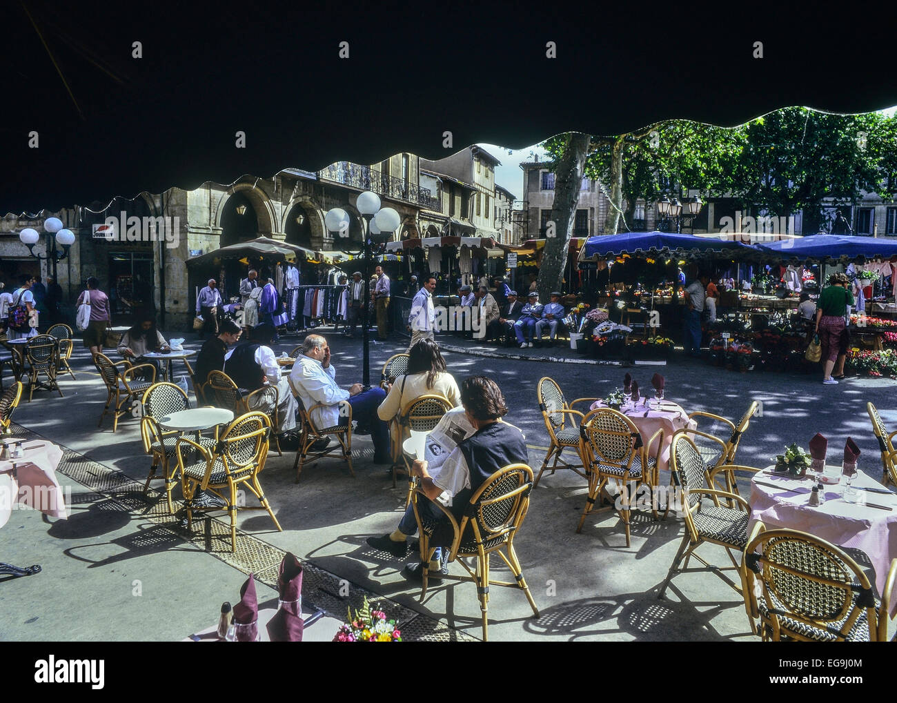 France. Languedoc Roussillon. Limoux. Market day. Stock Photo