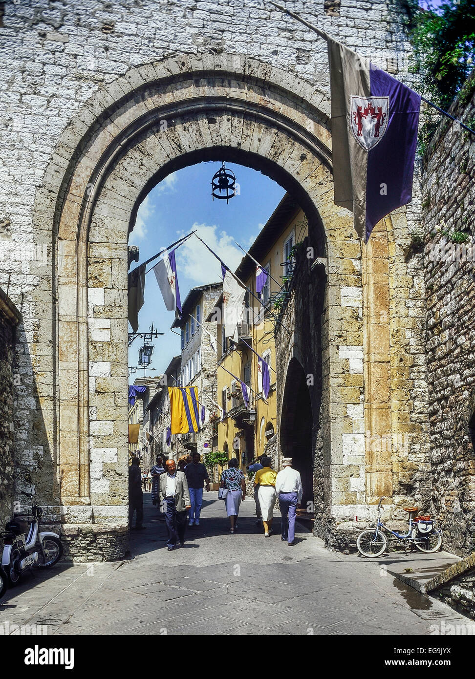 Italy. Umbria. Assisi. Porta Nuova. Stock Photo