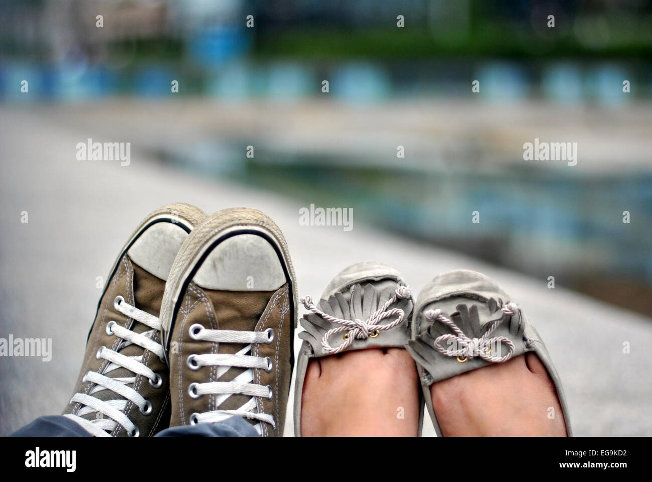 His and hers feet Stock Photo