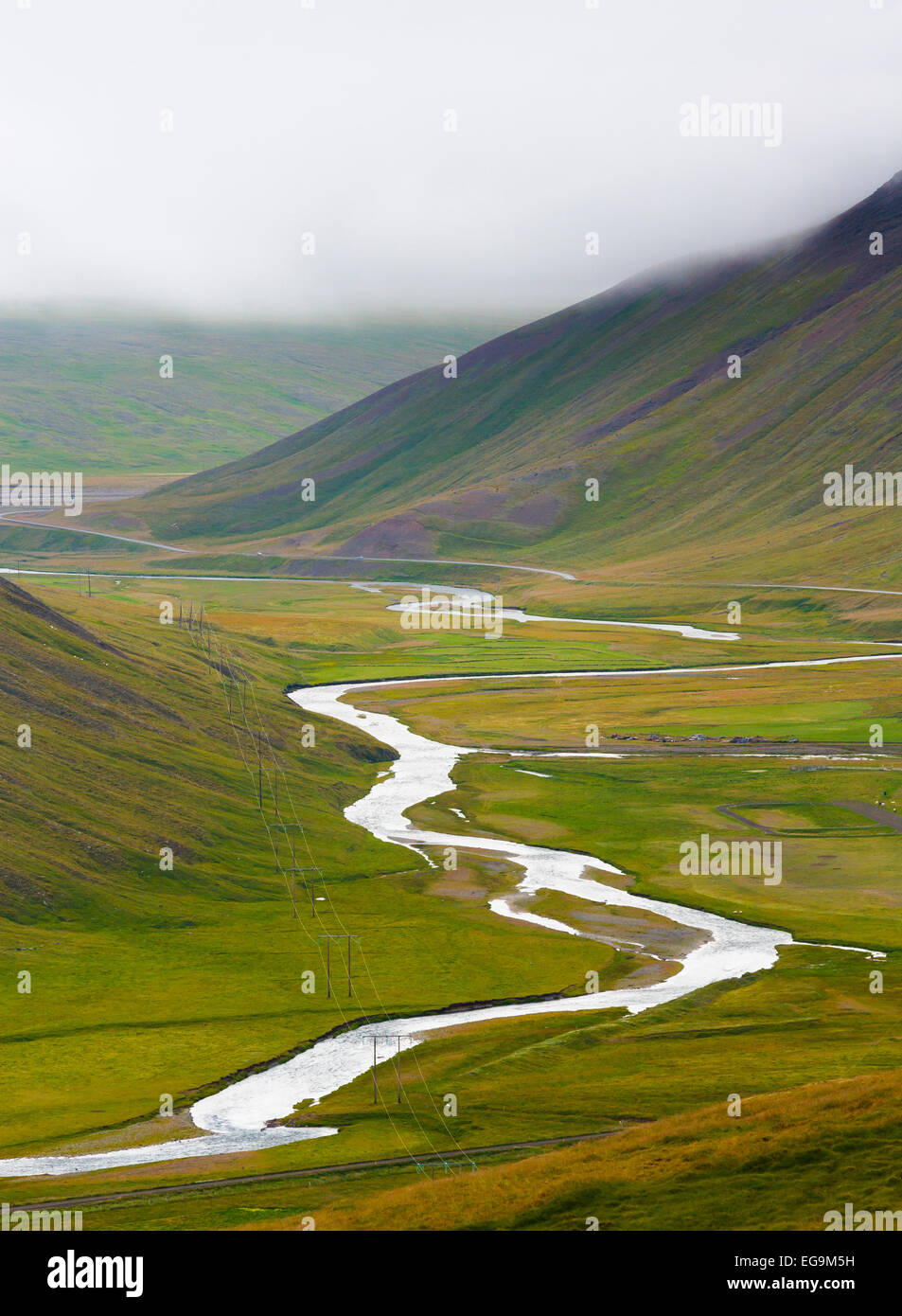 Valley and river. Iceland, Europe. Stock Photo