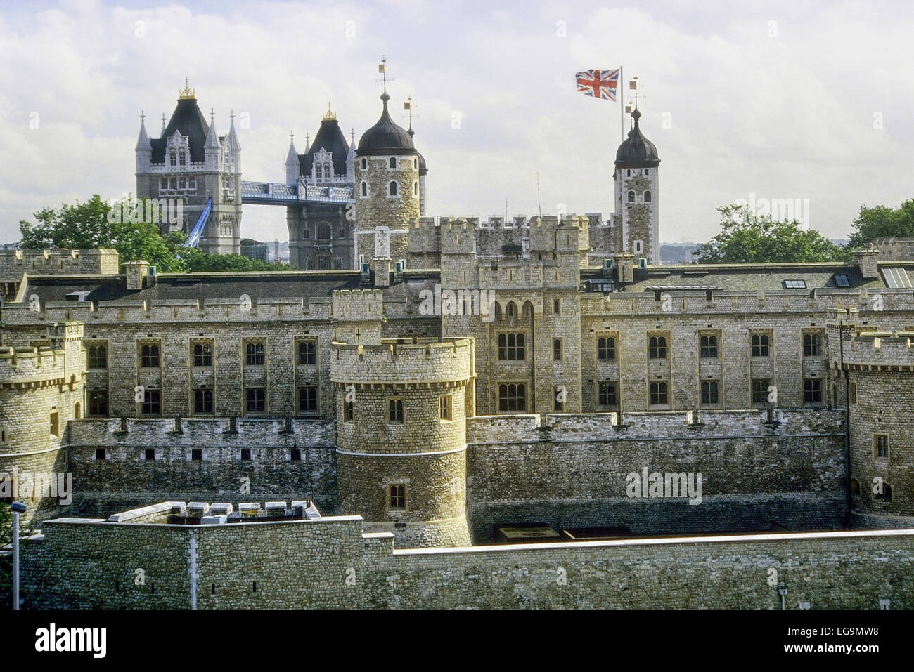Tower of London and Tower Bridge. London. UK Stock Photo