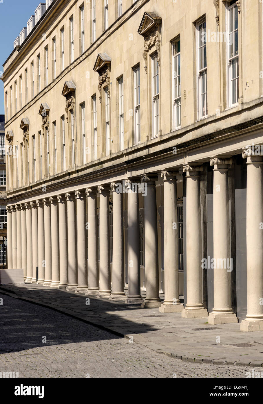 The Colonnades on Bath Street, Bath, Somerset, England. Stock Photo