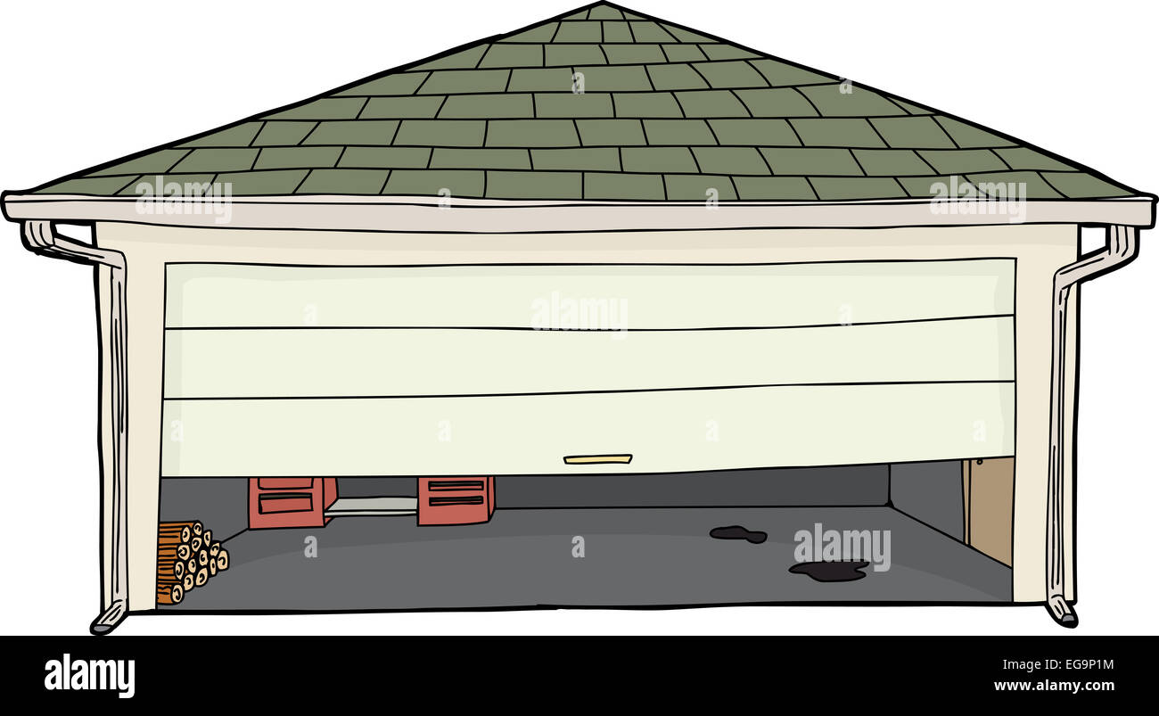 Isolated garage half open door hi-res stock photography and images - Alamy