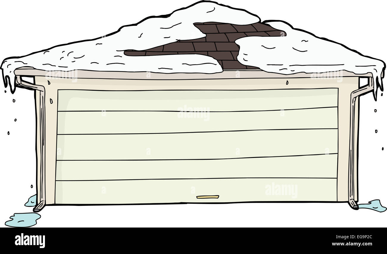 Melting snow on top of single isolated garage Stock Photo Alamy