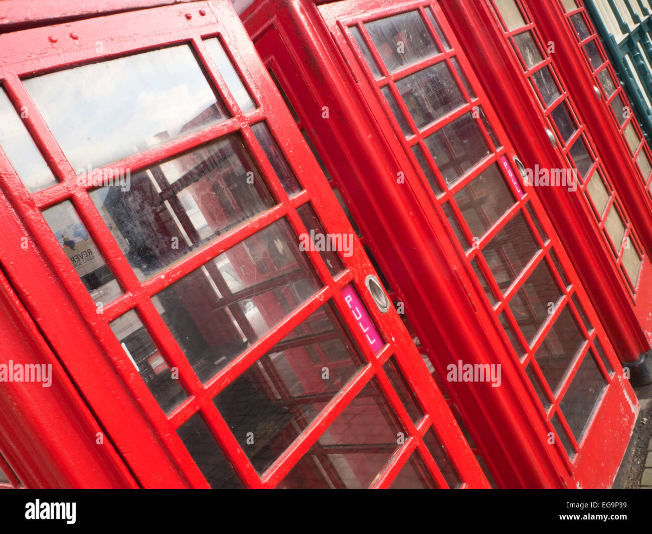 Red Telephone Boxes Ripon North Yorkshire England Stock Photo
