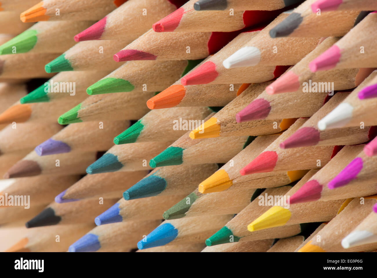 Collection of colored wooden pencils Stock Photo Alamy